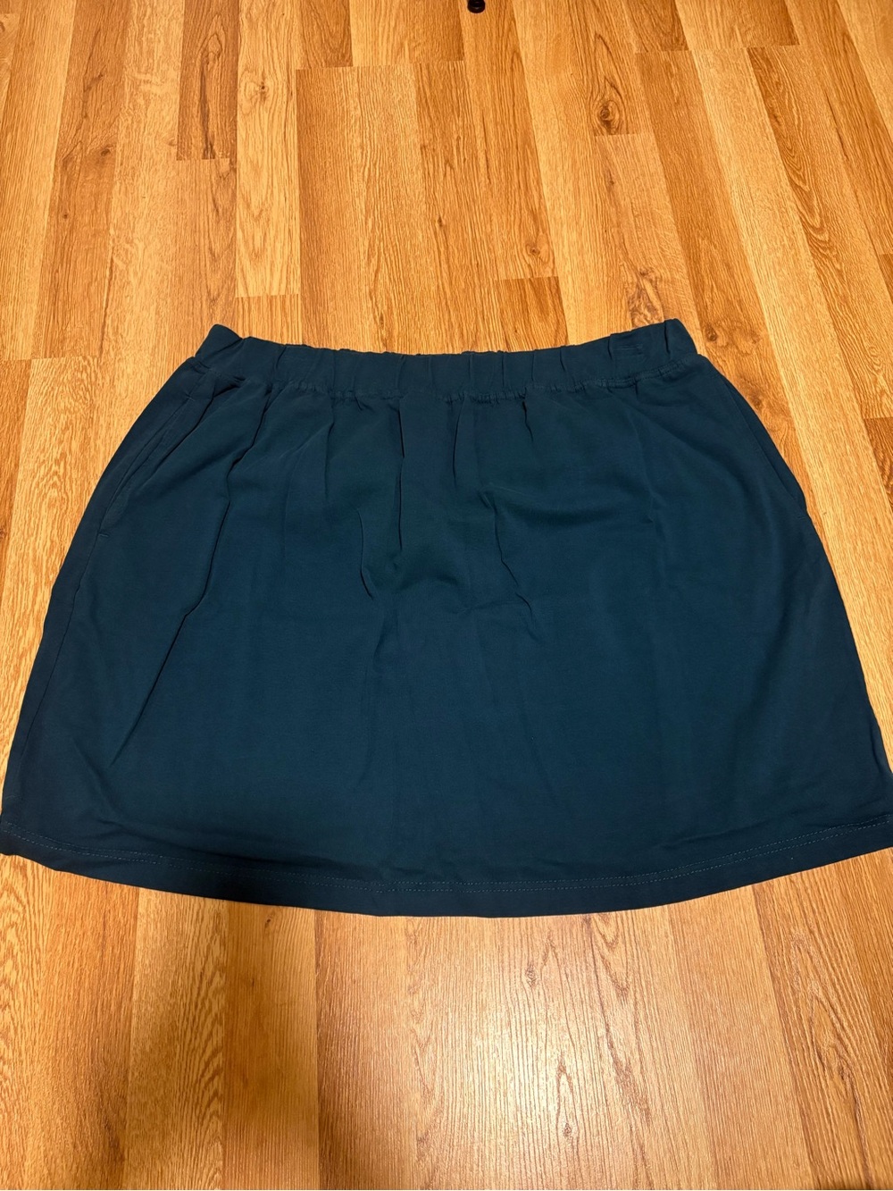 Woman Within Deep Teal Elastic Waist Mini Skirt